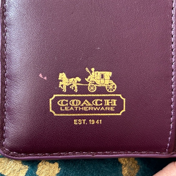 Coach Glossy Patent Agenda Cover in Wine - Picture 6 of 8